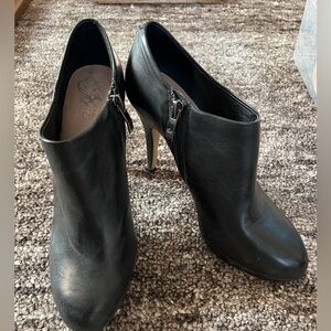 Vince Camuto black leather booties